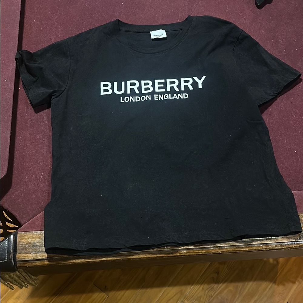 Burberry Kids XL Tee in Black with White Logo